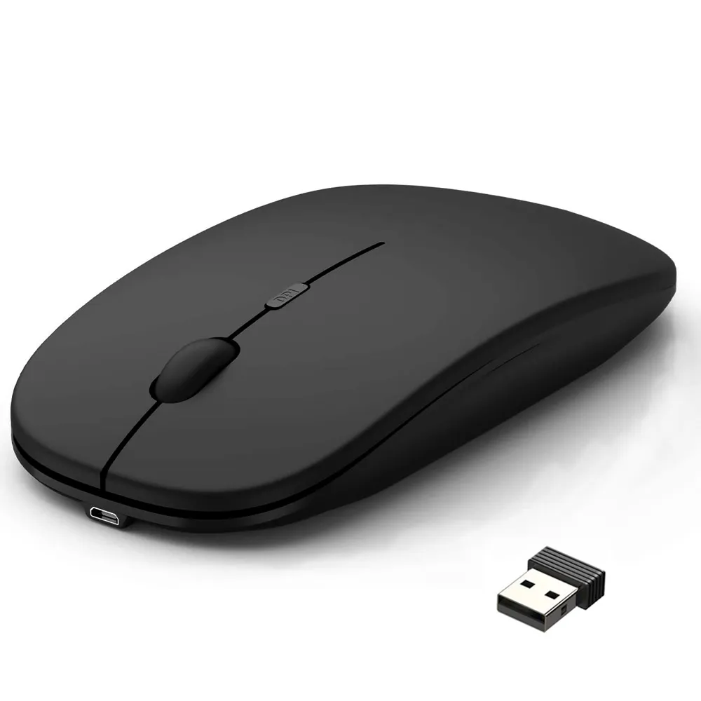 الفئران اللاسلكية القابلة لإعادة الشحن لجهاز كمبيوتر محمول الكمبيوتر ضئيلة مصغرة الفئران اللاسلكية المسغنية 2.4G