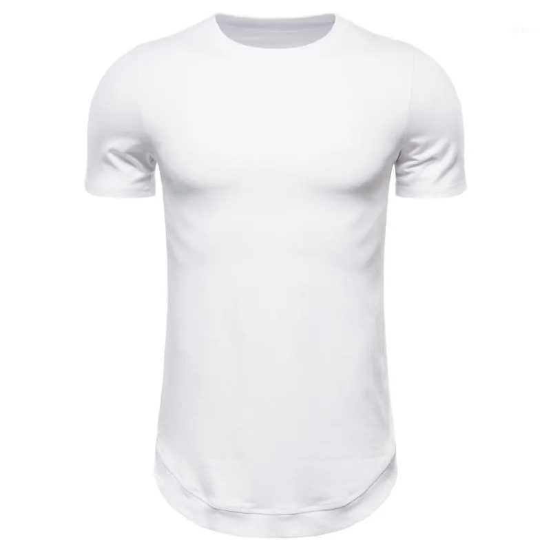 T-shirts Koreansk stil Slim Body Solid Färg Män Sommar 2022 Cool Short Sleeve T-shirt O-Neck Collar Fashion Tops för Man Tees