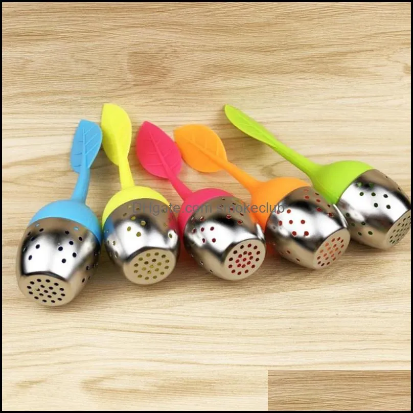 Food Grade coffee tools Silica gel tea strainers filter stainless steel teaballs Silicone Infuser Herbal Spice Filter Diffuser with