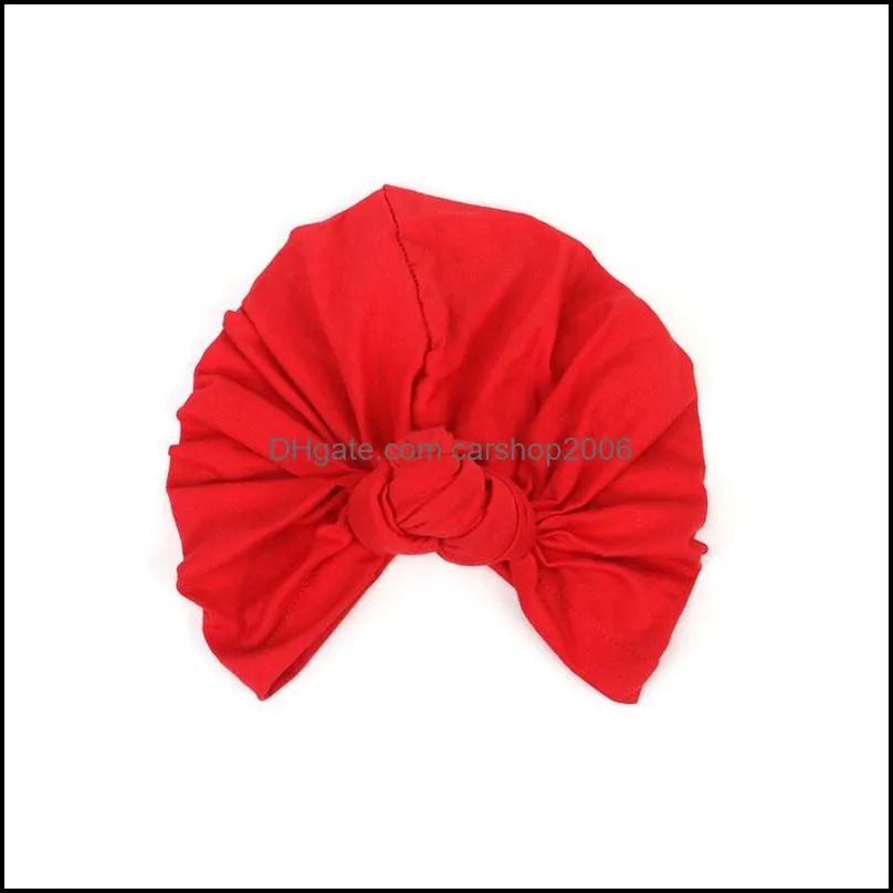 women girl solid color turban headwrap knot hat skull beanie bandana fashion hair accessories party decor