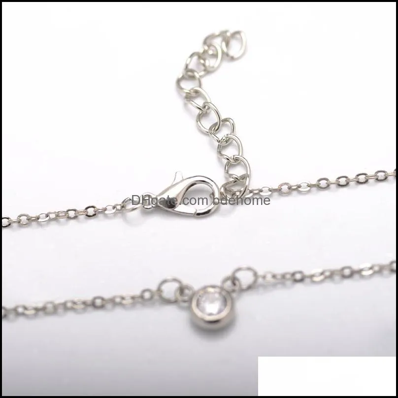 Fashion Simply Small Round Cubic Zirconia Gold/Silver Color Pendant Necklace Jewelery For Women Gift