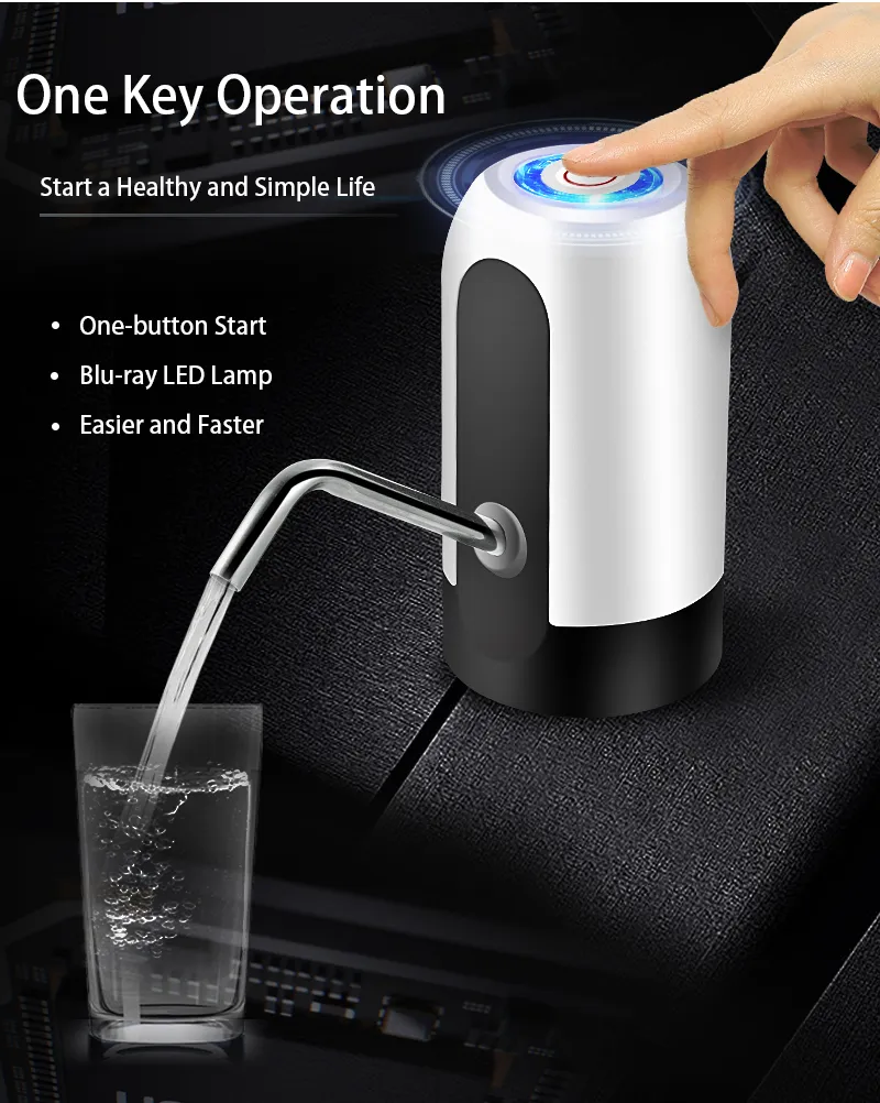 Portable Electric Water Bottle Dispenser Convenient Automatic Usb Water ...
