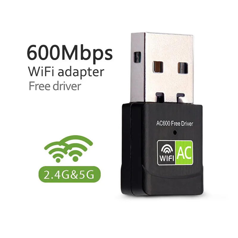 thumbnail interactive-video image 1 of 600Mbps Dual Band 5GHz/2.4GHz USB WiFi Adapter For Desktop/Laptop - Free Driver Included 1 of 2