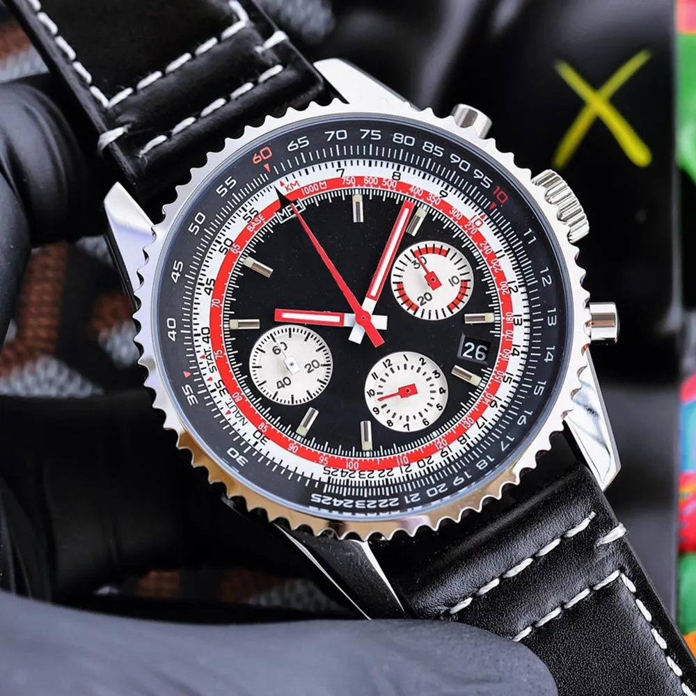 Zegarek męski Wielofunkcyjne zegarki z mechanizmem kwarcowym 43 mm Moda Biznesowy zegarek na rękę Montre de Luxe