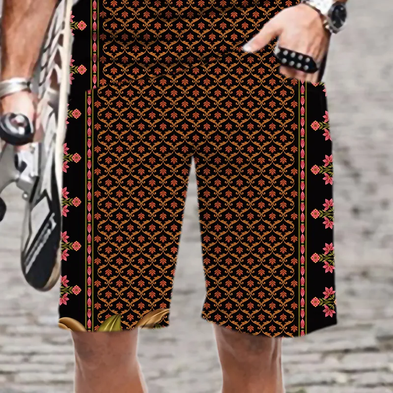 Mäns casual shorts snabb torr streetwear strand rolig elastisk midja man simma lösa mönster bekväma män/kvinnor mode 220624