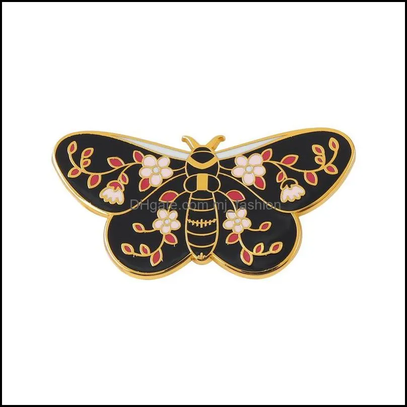 european insect series butterfly moth shape brooch pin women animal alloy enamel clothes badge jewelry accessories backpack sweater business suit pins