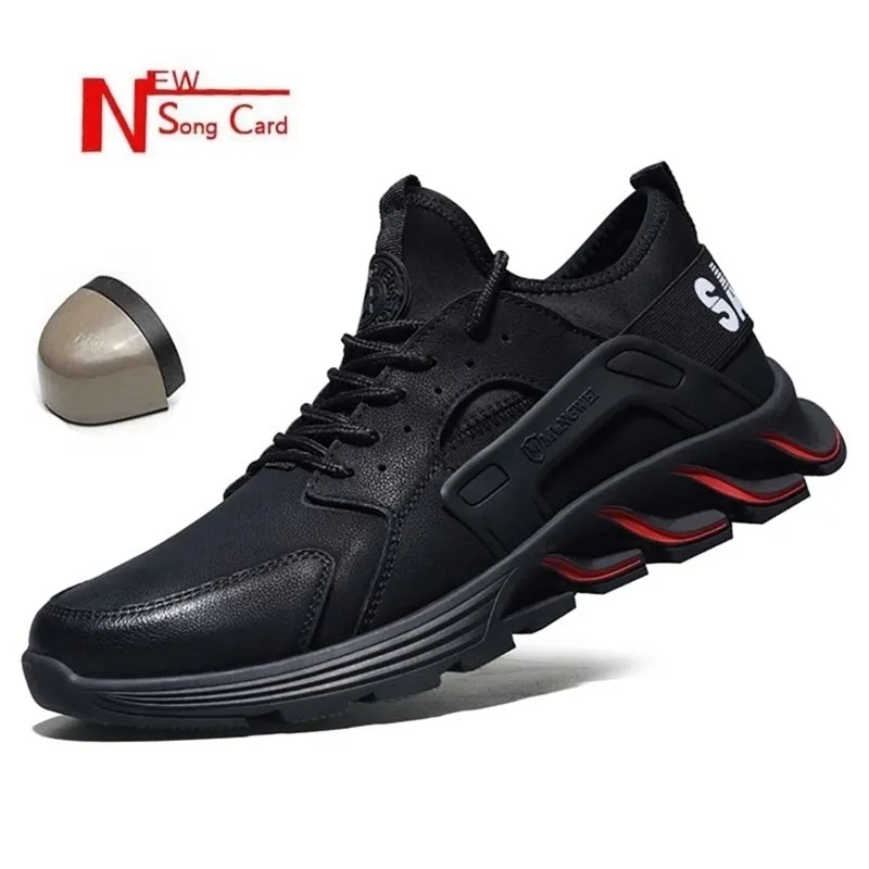 autumn and winter waterproof safety shoes head outdoor mens steel toe cap smashing fashion lightweight work boots Y200915