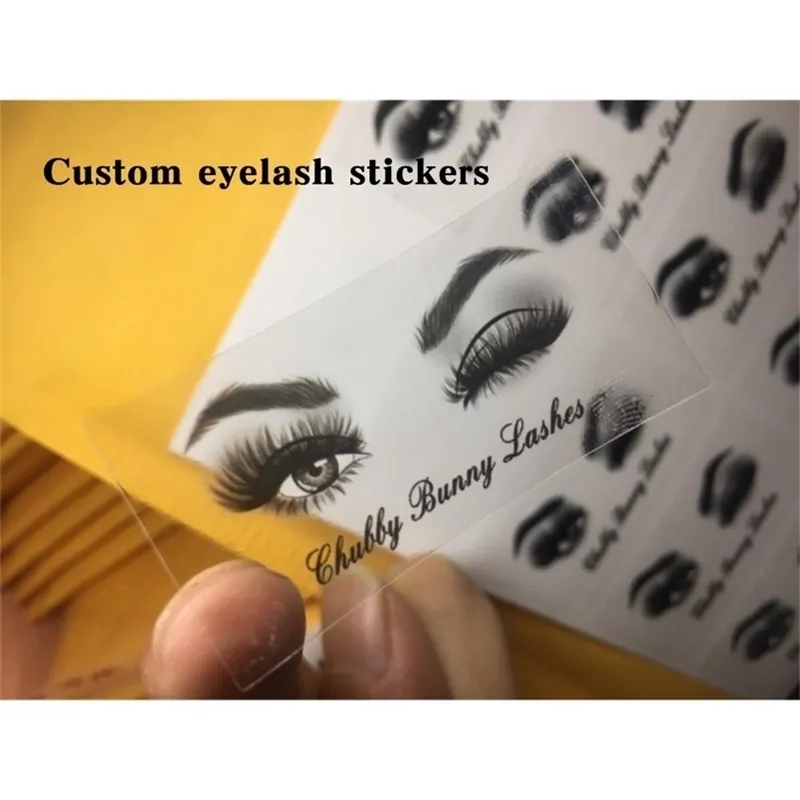 100 PZ personalizzato scatola di ciglia trasparente s balsamo stick etichette lip gloss tubo adesivi 220618