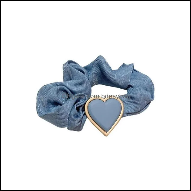 woman elegant love heart hair ties girls scrunchies rubber bands ponytail holders hair accessories elastic hair band