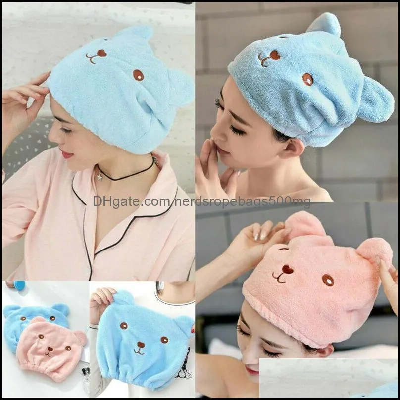 Quick Drying Dry Hair Hat Thickening Bath Room Caps Cartoon Animal Lovely Adult Turban Towel Super Strong Water Uptake 2 3yk M2