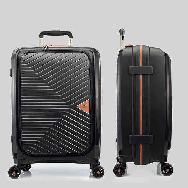 Travel Tale New Fashion Ultralight cal Torba PP z przednią kieszenią Rolling Bagage Spinner Brand Trolley Suitcase J220707