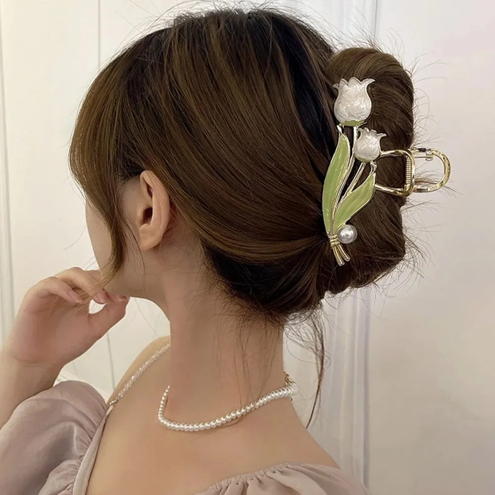 2022 Bell Orchid Hair Akcesoria Tiara dla kobiet Summer New Hair Crab Claw Clips Ponytail Modna spinki do włosów