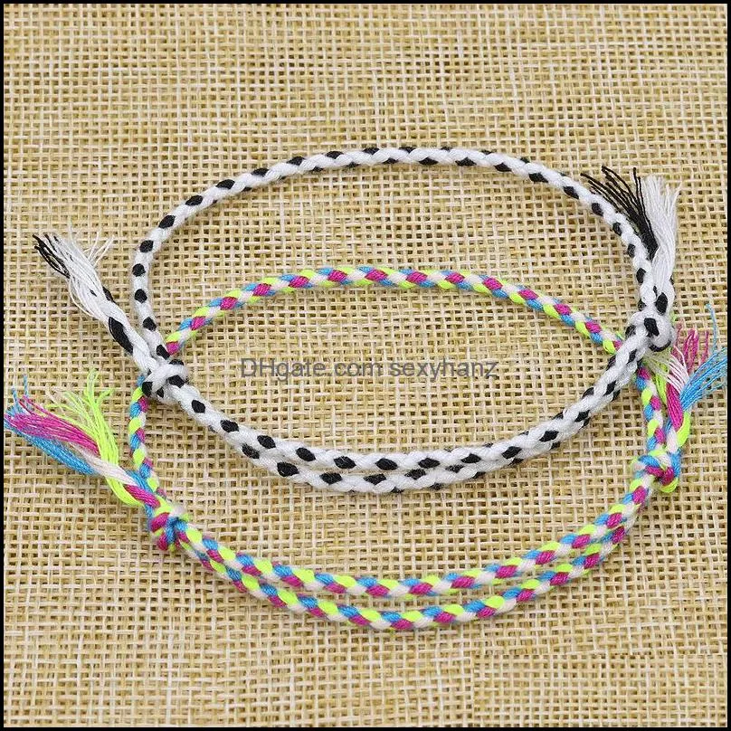 handmade wrap friendship braided bracelet for women teen girl colorful adjustable cotton thread anklet party favor q550fz