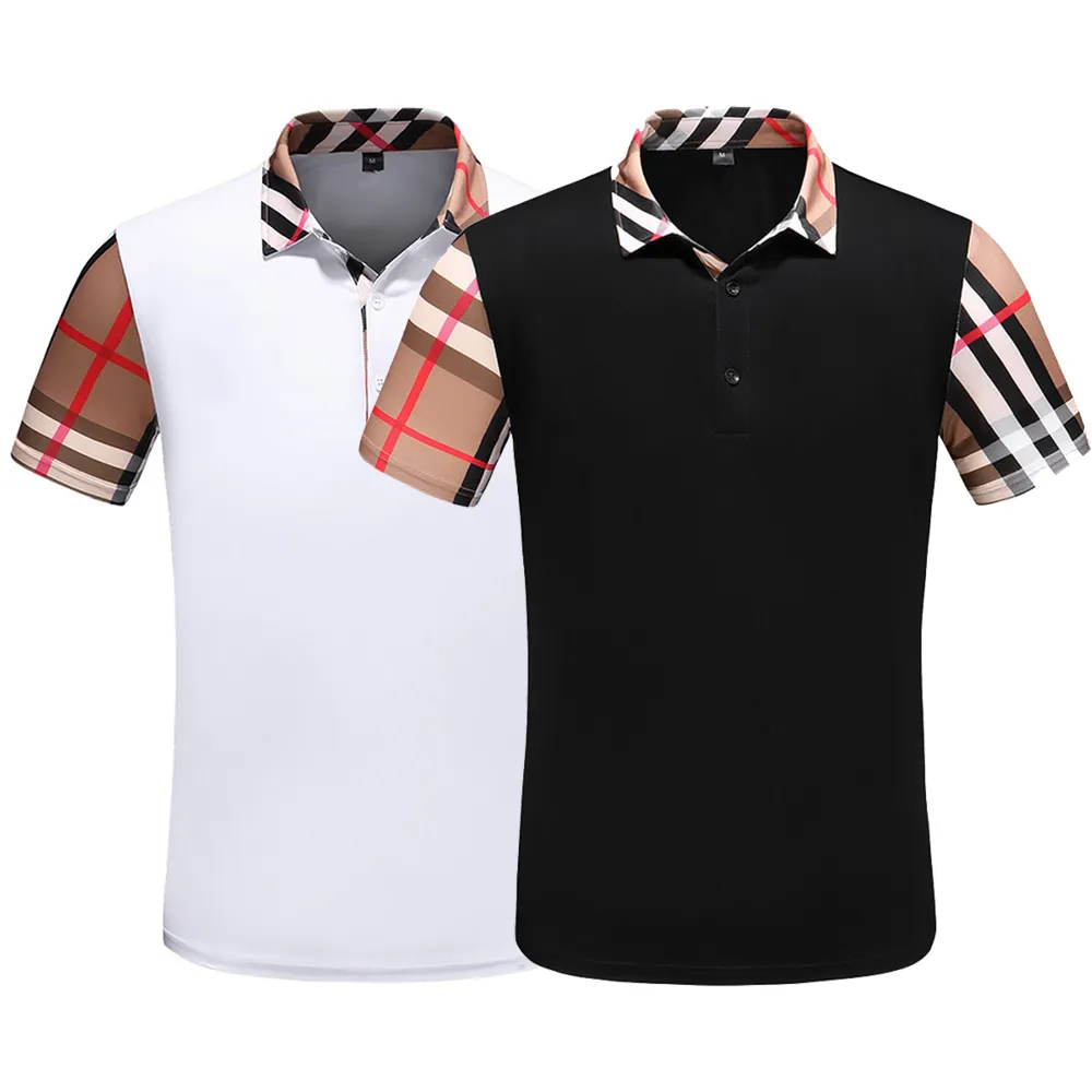 O mais recente designer de luxo mens polo camisas moda verão casual magro ajuste manga curta 100% algodão de alta qualidade bordado roupas masculinas t-shirt