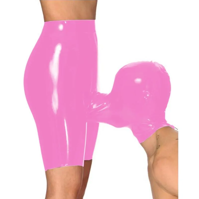 Womens Panties Men Open Crotch Pants PVC Latex Leather Sissy Underwear