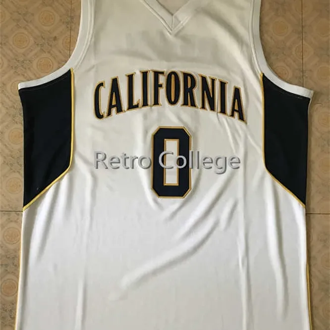 Maglia da basket Xflsp bianca #0 Jaylen Brown California retro College Throwback cucita con qualsiasi numero e nome