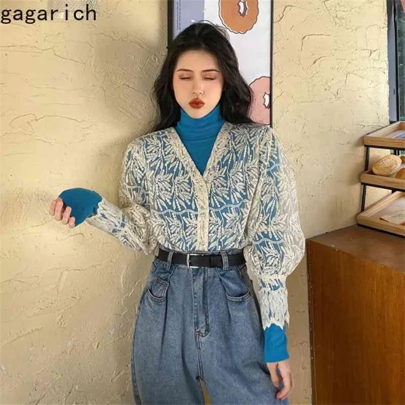 Gagarich Elegant Lace Blue Women Western Style Shirt Women Long Sleeve Base Spring Loose Fashion Chiffon Tops 210326