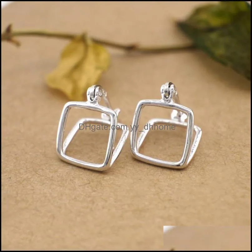 Sterling Silver Square Heart Circle Small Huggie Hoop Earrings Jewelry A1045 &