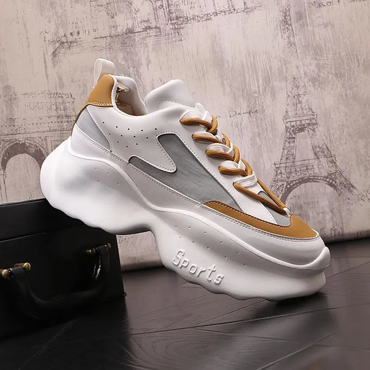 Spring Autumn Wedding Dress Party Shoes Fashion Breatblecasual Walking Sneakers Light Tennis White Round Toe Thick Bottom Oxford Business Driving Loafers