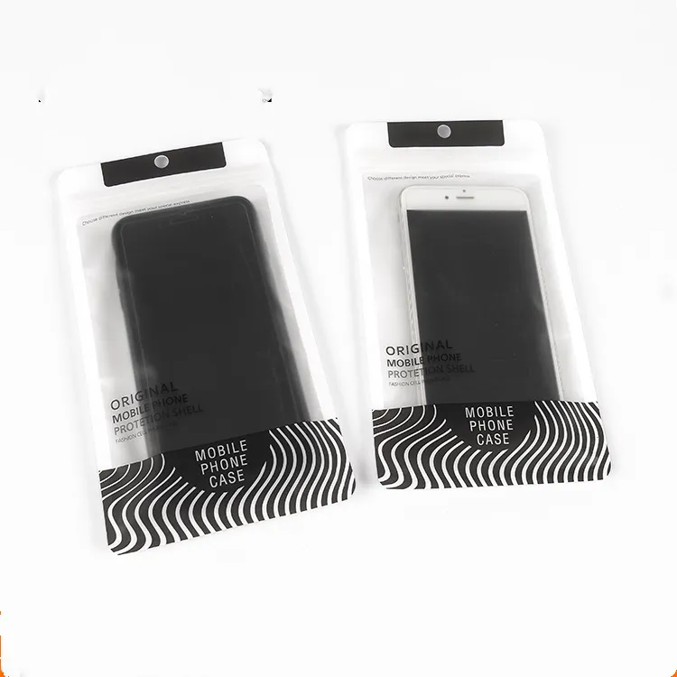 Sacchetto di plastica di grandi dimensioni 13,5x24 cm per borse da imballaggio con cerniera in pelle per telefono cellulare AS318