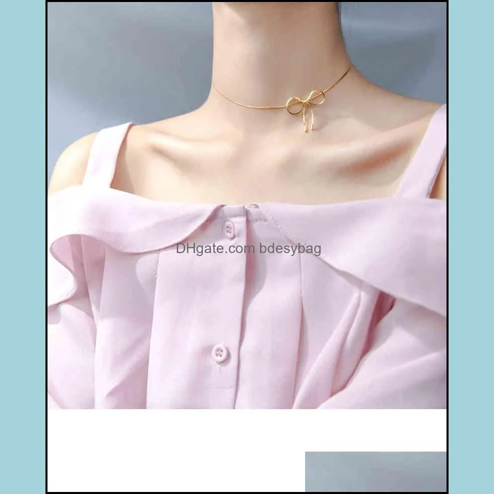 mloveacc 100% 925 sterling bowknot snake clavicular chain necklace for women girl lady silver 925 jewelry