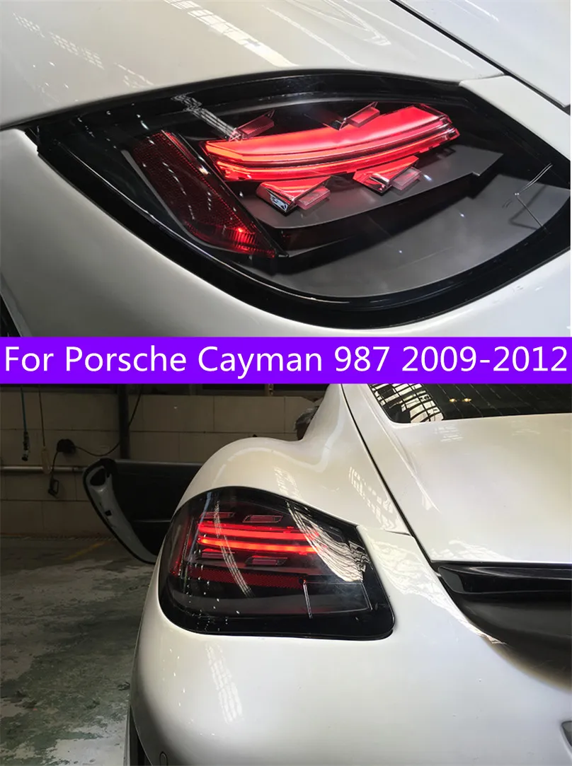 Luzes traseiras de carro LED para Porsche Cayman 987 Assembléia traseira Assembléia 2009-2012 Boxter DRL Turn Signal Signal Reverso Lâmpada de freio