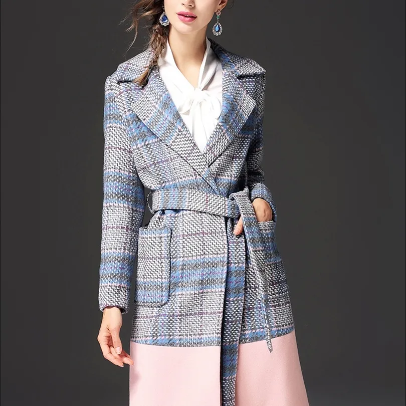 2017 New Vintage Women Wool Long Woolen Coat Autumn Women's Winter Jackets Elegant Female Warm Coat T190829