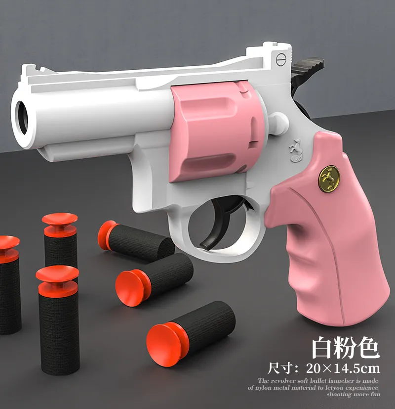 Gun Toy Revolver Pistol Manual Soft Bullet Foam Blaster Handgun for ...