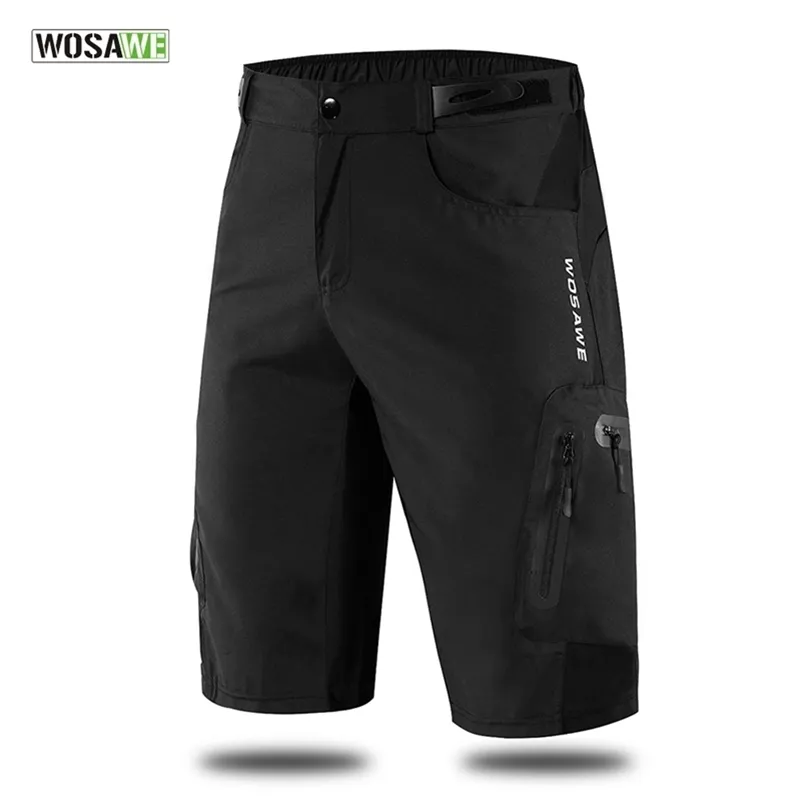 Wosawe Mens MTB shorts ao ar livre Motocross Bike Short Pant respirável Faixa solta para correr ciclismo de bicicleta 220721