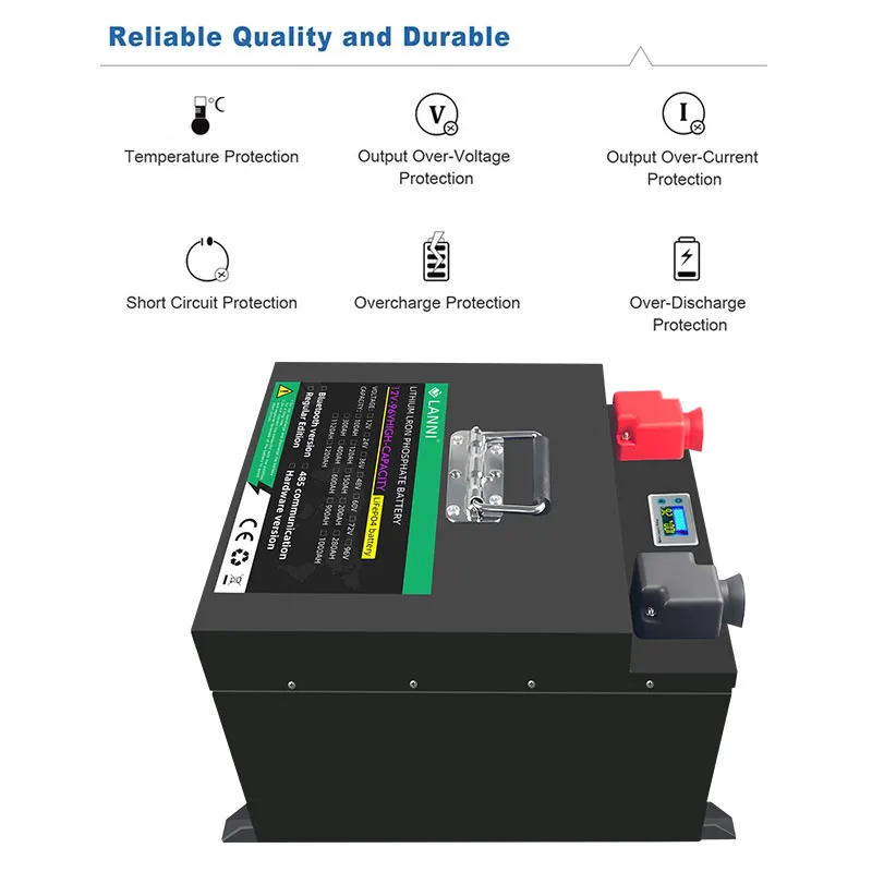 48V63AH LIFEPO4 Batteri BMS med Bluetooth lämplig för solsystem RV Golf Cart