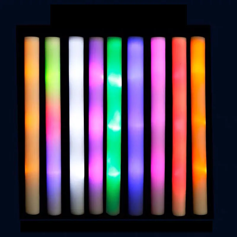 LED LED LED COLORFUR Sticks Sponge Glowsticks Batons Party Rally Rave Glow Wands Flashing Light Stick Party Party Supplies