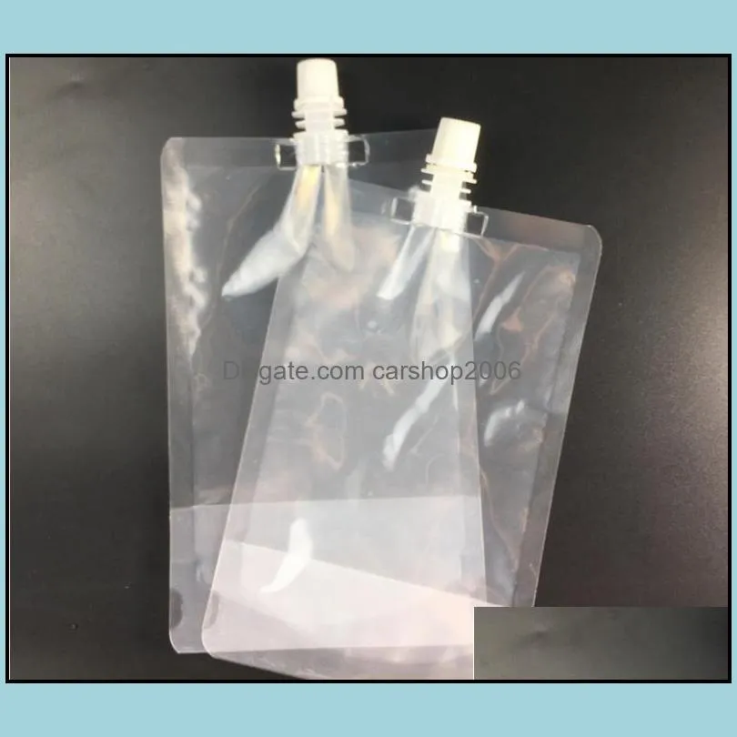 100ml 200ml 250ml 300ml 500ml stand-up plastic drink packaging bag spout pouch for beverage liquid juice milk coffee sn3084