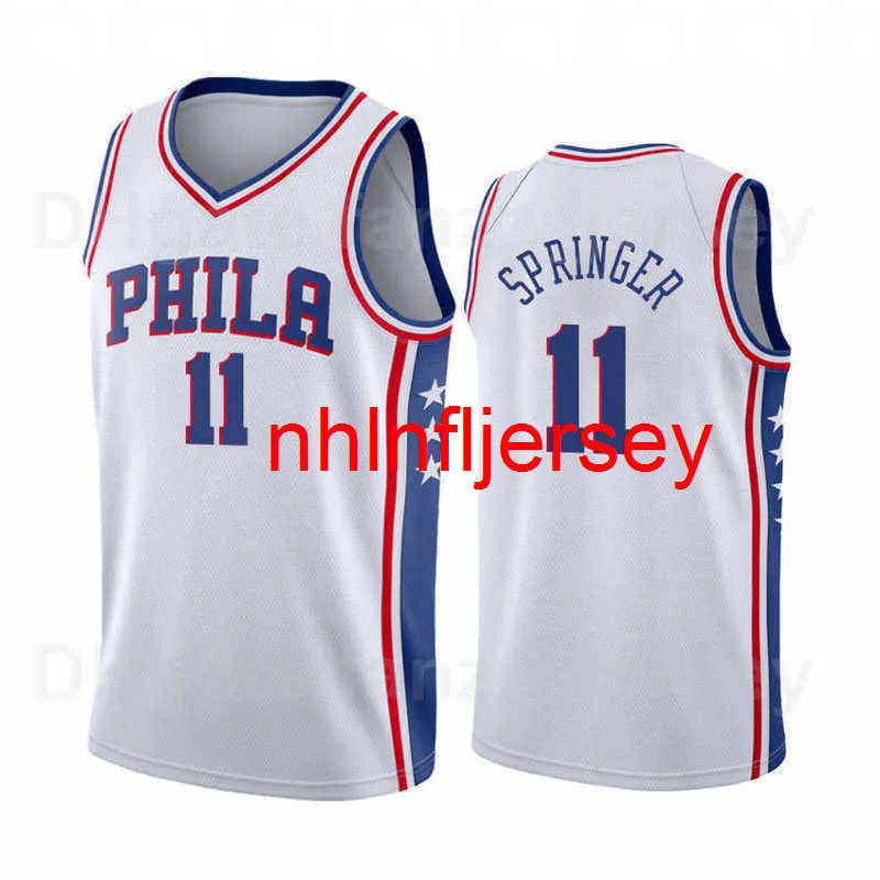 Mannen Kids Dames Jaden Springer Jersey Basketbal 11 Andre Drummond 76 Tre Mann Blue White Red Black Beige Grey Team Ademend Puur