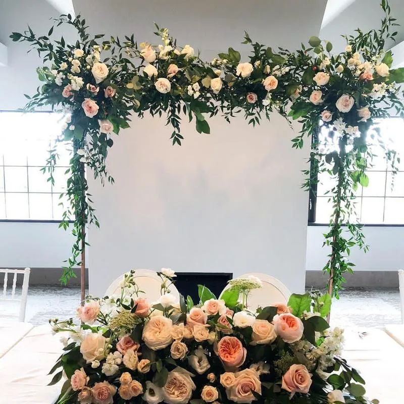 装飾的な花の花輪2m/ロット結婚式機会フラワーウォールステージバックドロップテーブルランナーアーチフローラル卸売人工フラワーデコラティ