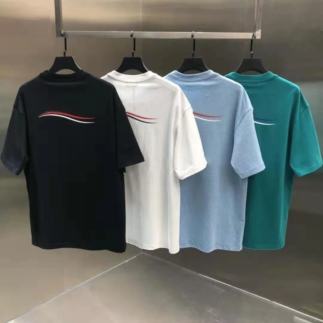 디자이너 티셔츠 여름 짧은 슬리브 파도 티 남자 남자 애인 고급 티셔츠 패션 선임 순수 면화 고품질 대형 크기 S-4XL