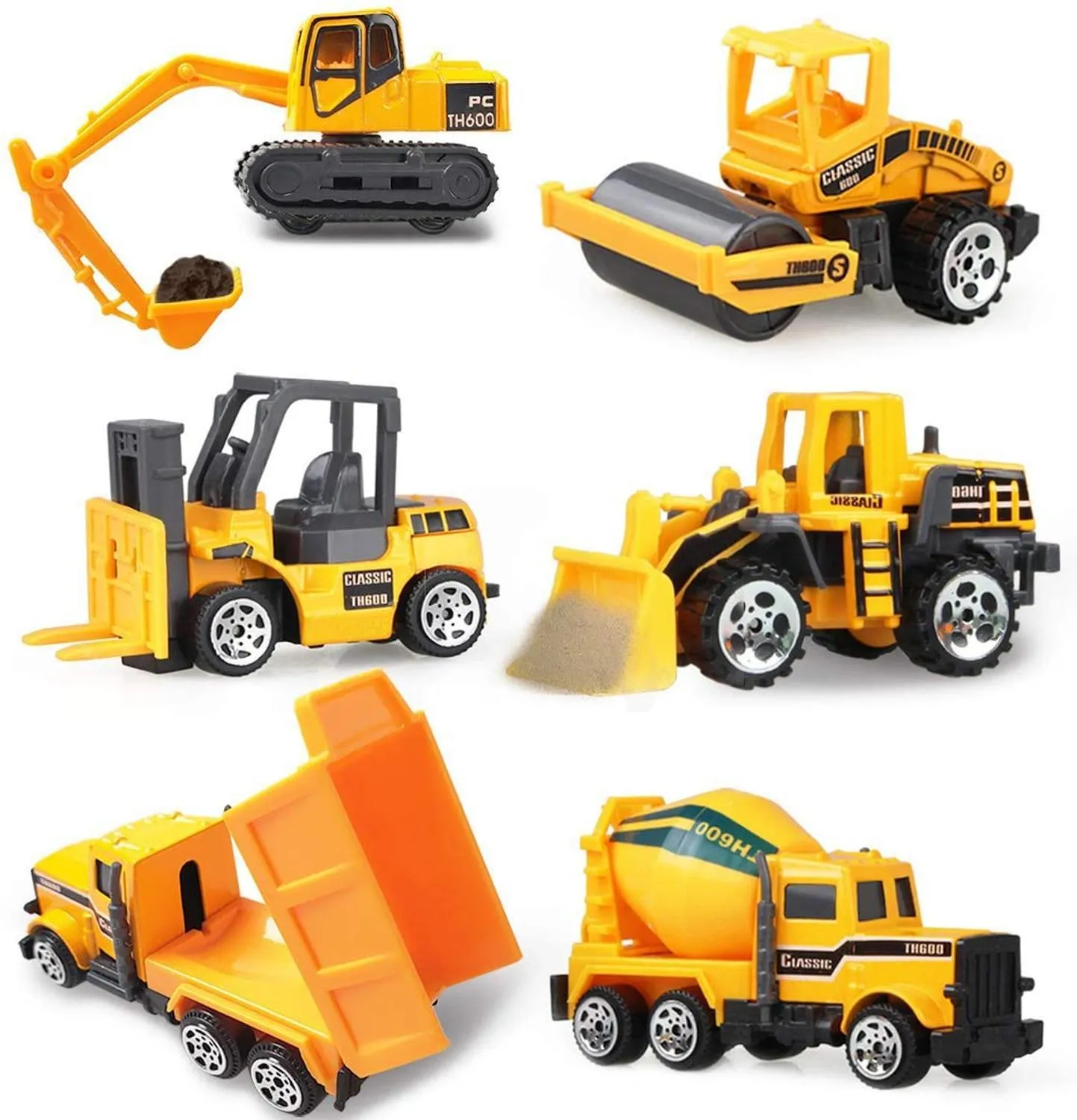 Coolplay Mini Alloy Diecast Car Model Model Engineering Toy Toy Cump Truck Forklift Defecavator Gift for Kids Boys