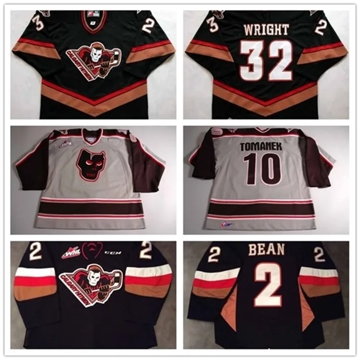 Chen37 C26 Nik1 تخصيص الرجال للأطفال Whl Calgary Hitmen 10 Tomanek 32 Wright 2 Jake Bean 100 ٪ Sumbroeded S Ice Hockey CuteIt Cut