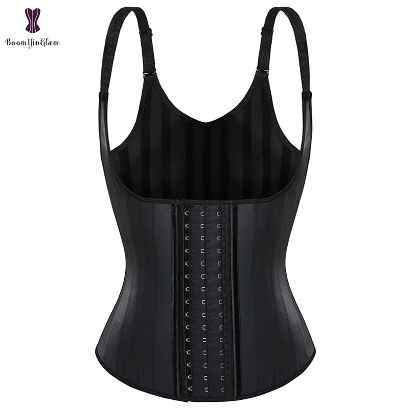 Latex Body Slimming Shapewear Vest Waist Trainer Sweat Sport Shaper Belly Sheath Modeling Straps Steel Boned Posture Shaper Belt 220702