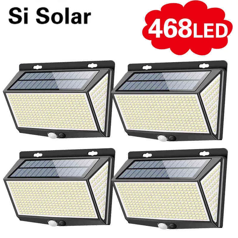 LED Solar Light Human Body Sensor Solar Lamp IP Outdoor Light Automatische helderheid Garden Street Light J220531