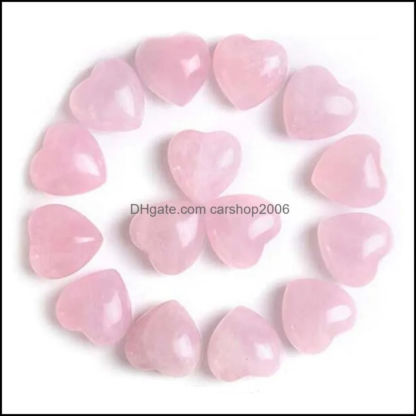 Natural Crystal Stone Ornaments Carved 15*10MM Heart Chakra Reiki Healing Quartz Mineral Tumbled Gemstones Hand Home Decor