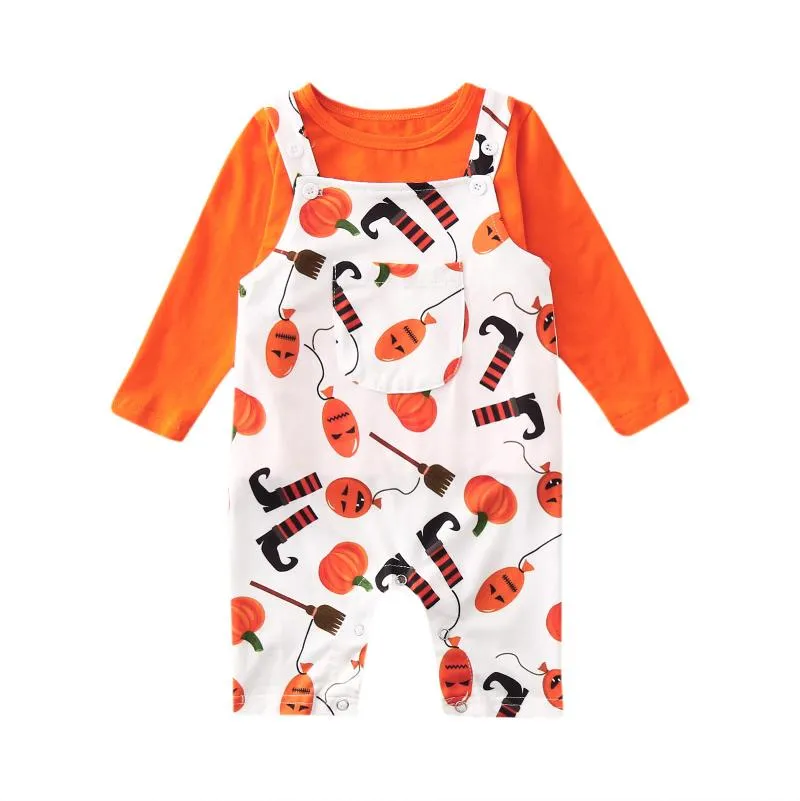 Ensembles de vêtements Coming Home Outfits Boy Boys Toddler Strap Pumpkin T-Shirt Girls Baby Pants Halloween Jumpsuit 7 Year Old Winter OutfitsClothi