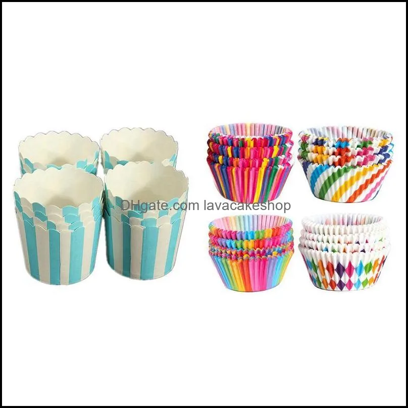 Baking & Pastry Tools 50 X Cake Case Cups Liner Muffin Dessert Cup With 400 Colorful Rainbow Combo Disposable Set