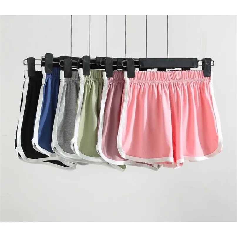 Спортивные шорты Женщины летняя повседневная одежда трех четвертей брюк корейская модная йога пляж-конфеты 220509