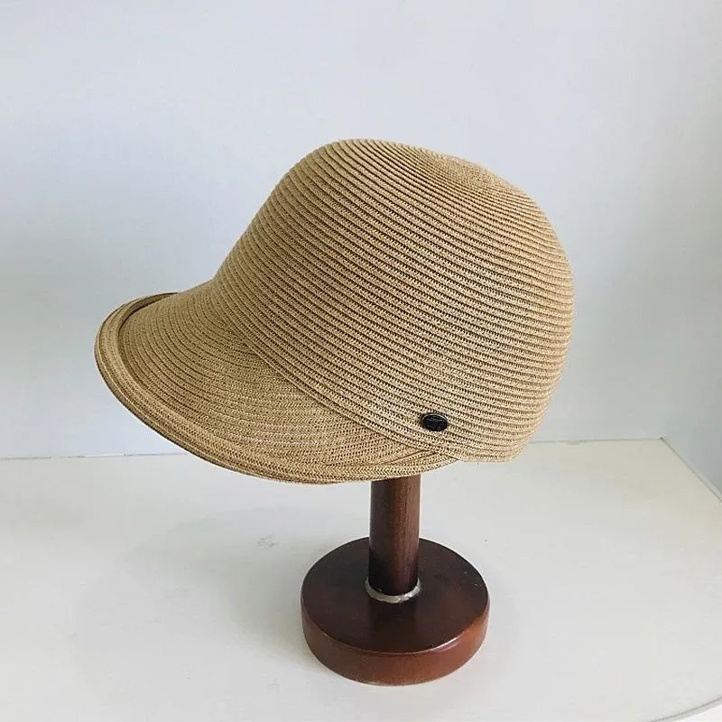 القبعات اليابانية الصيف عارضة sboy قبعة المرأة لينة تنفس القش قناع بلون العقص في الهواء الطلق شاطئ قبعة بيسبول