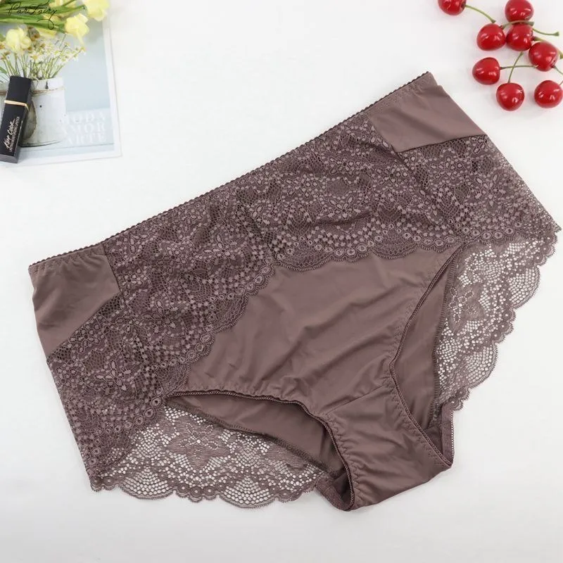 Parifairy Women's UnderPantsセクシーな花柄のブリーフプラスサイズパンティーXL 2XL 3XL 4XL 5XL 6XL Ultra Thin Underseware Lingerie 220511