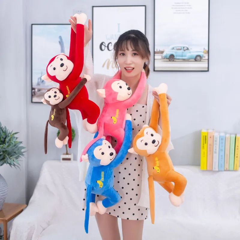45cm peluche Animal jouet Long bras queue singe poupées doux jouets en peluche apaiser jouet décoration de la maison rideaux suspendus poupée