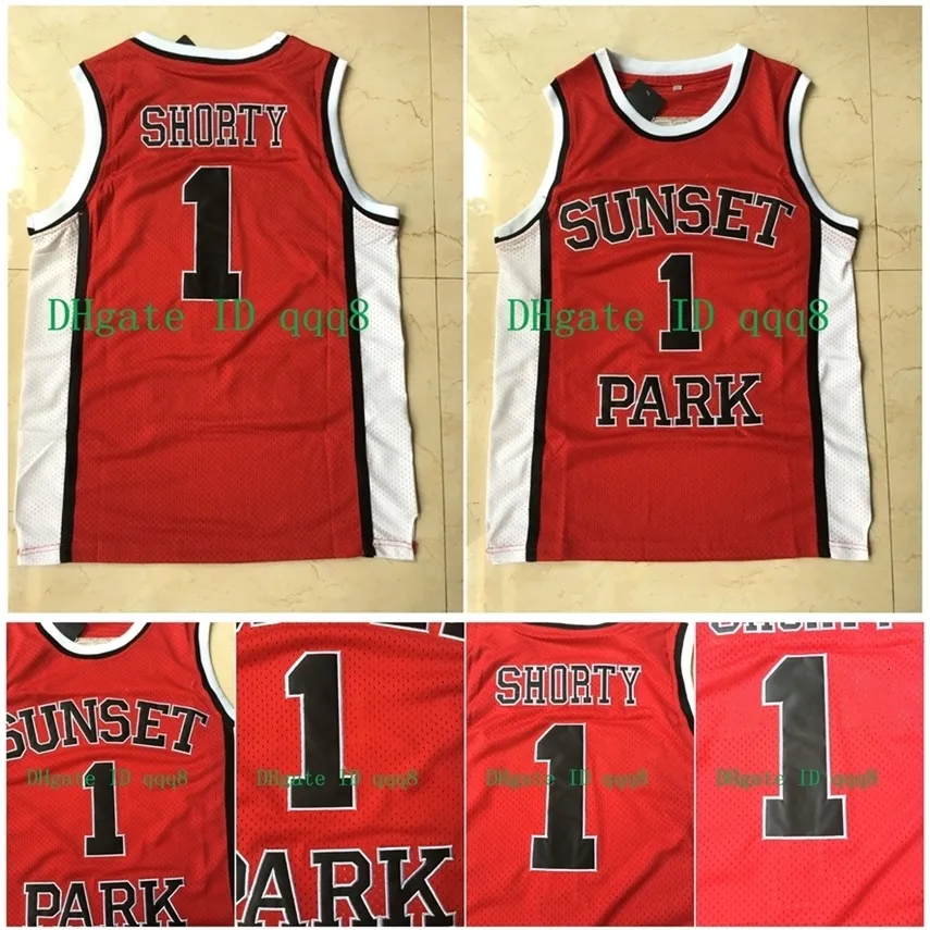 NC01 Calidad superior 1 1 Fredro Starr Shorty Jersey Sunset Park Movie College Basketball Jerseys Blanco Rojo 100% cosido Tamaño S-XXXL