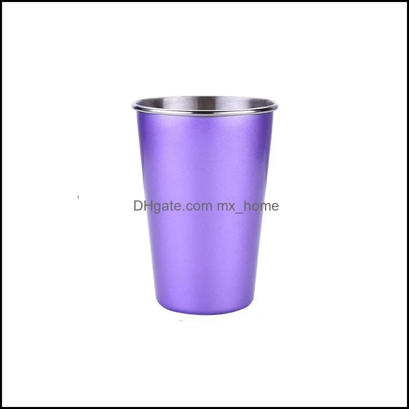 wholesale 5 colors beer tea juice milk stainless steel coffee mugs drink tumbler outdoor camping travel 500ml straw mug cup dh126-2