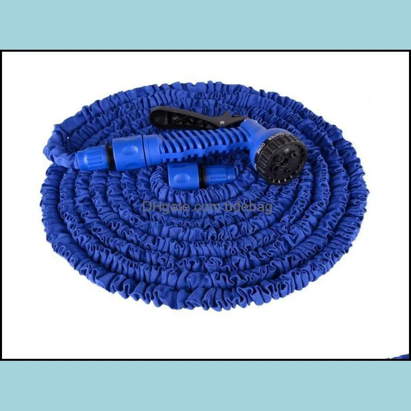 100FT Expandable Flexible Garden Magic Water Hose With Spray Nozzle Head Blue Green with retail box Free Shipping 5