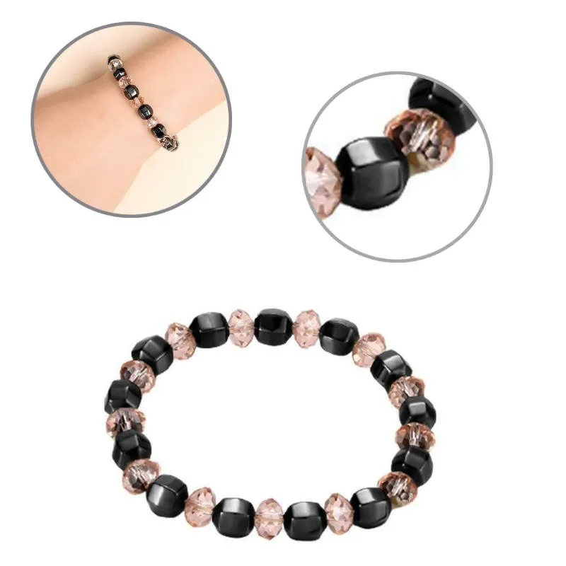 Łańcuch łącza PC magnetyczna terapia terapia bransoletka zapalenie stawów Hematyt Bracelety Bracelets Biżuteria od utraty wagi dla kobiet mężczyzn biżuterii